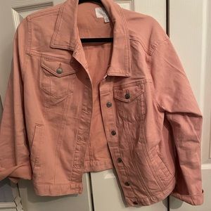 Pink denim jacket